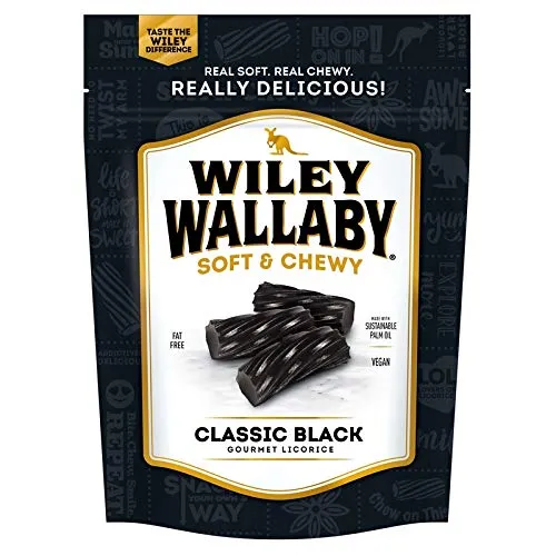 Wiley Wallaby Australian Black Licorice Soft Chewy 10 oz