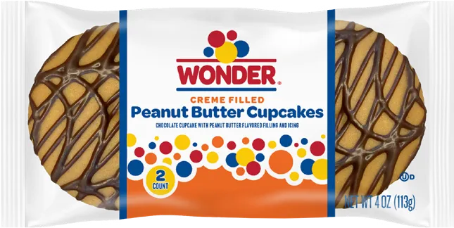 Wonder Peanut Butter Chocolate Cupcakes 4 oz 6 ct Single Serve