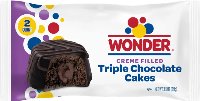 Wonder Triple Chocolate Cream Filled Cake 3.5 oz 6 ct Single Serve