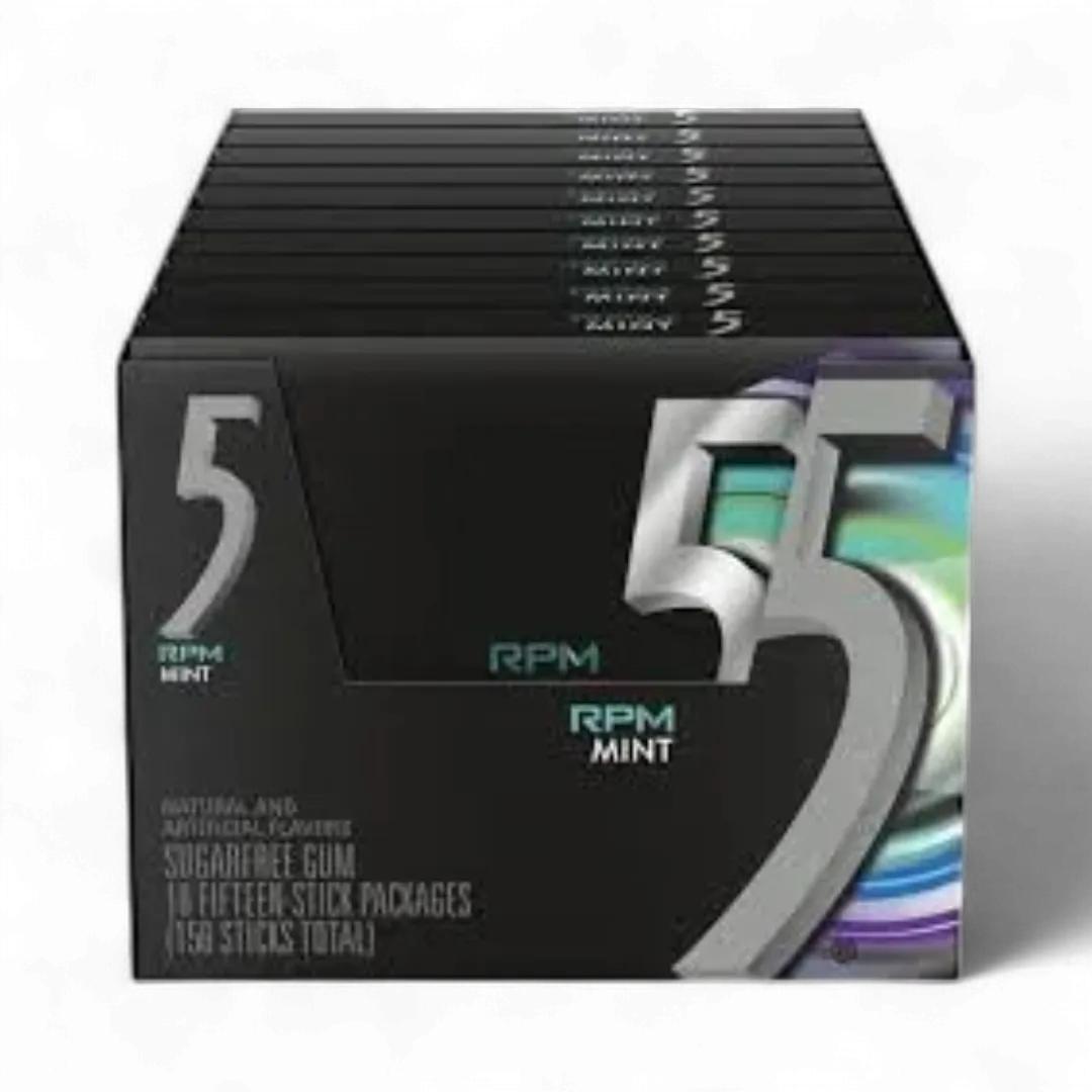 Wrigley 5 Sugar Free Gum RPM Mint 10 Pack 15 Count Each