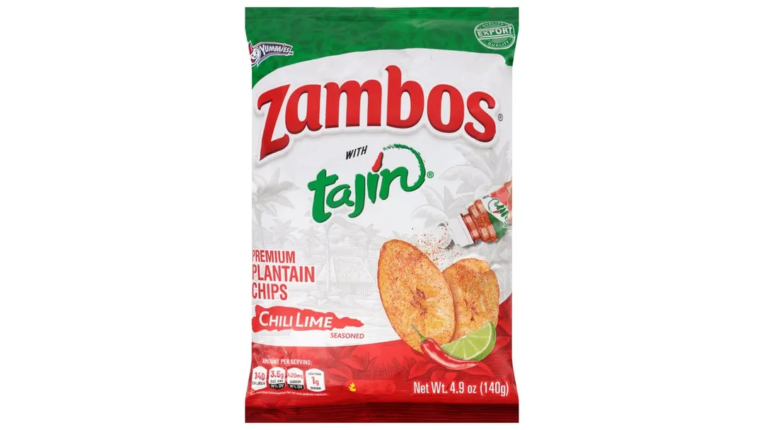 Yummies Zambos Plantain Chips Tajin Chili Lime 4.9 oz 24 ct IMPORT