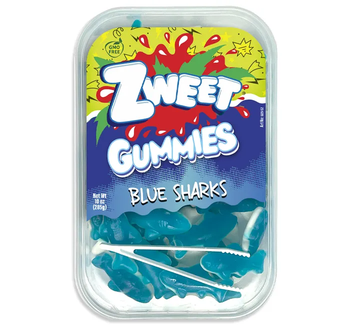 Zweet Gummy Blue Sharks 3.75lb Total Kosher Parve