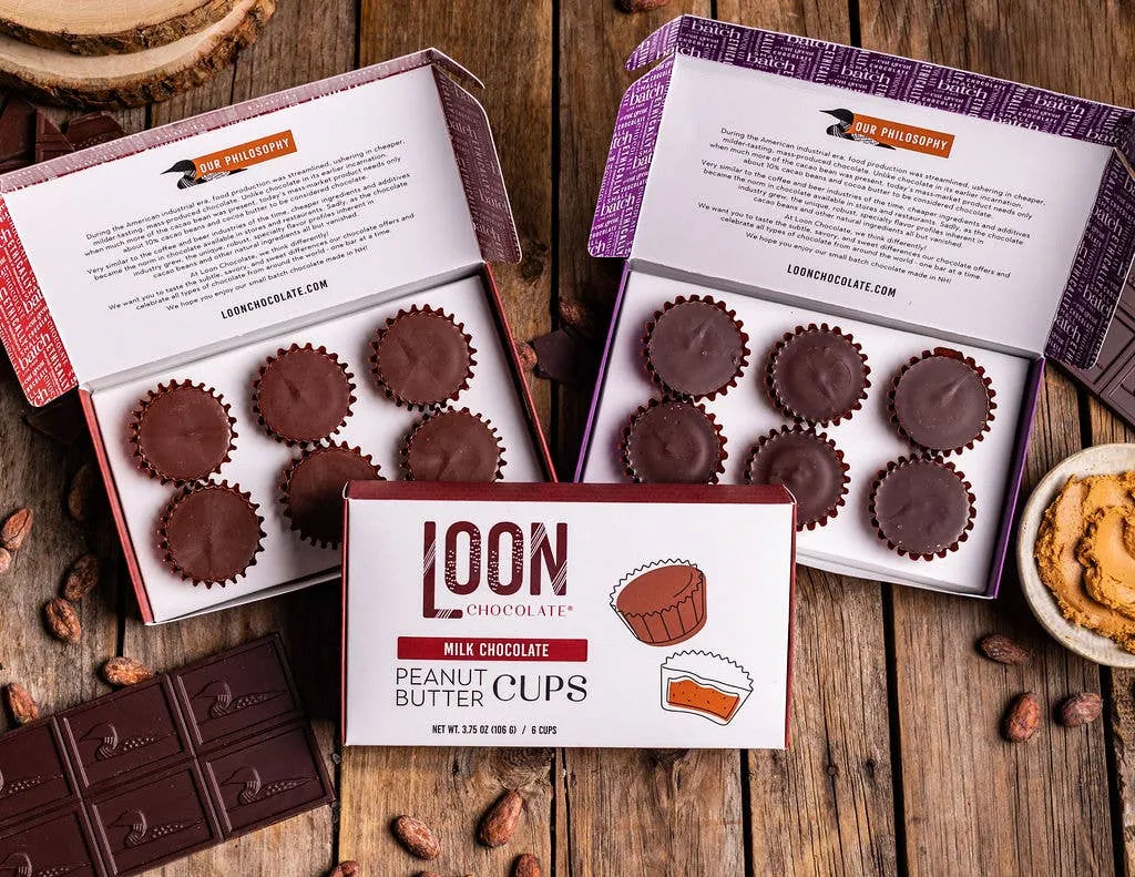 70% Dark Chocolate Peanut Butter Cups (6-Piece Box)