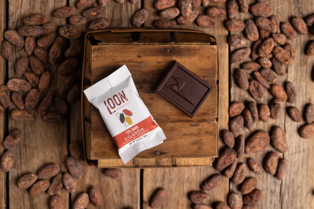 72% Uganda Dark Chocolate Mini Bars (70-Count Display Box)