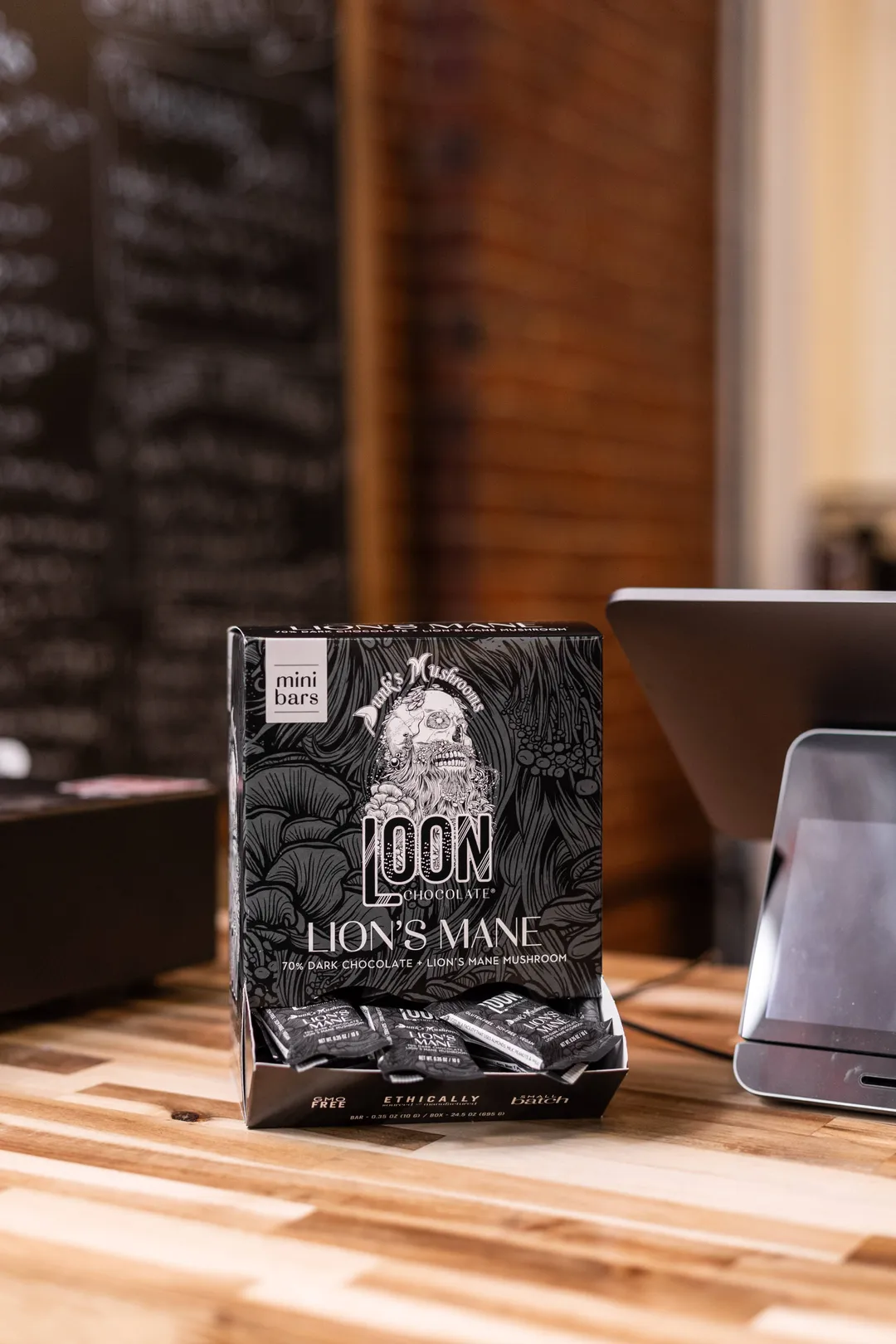 Lion’s Mane Dark Chocolate Mini Bars (70-Count Display Box)