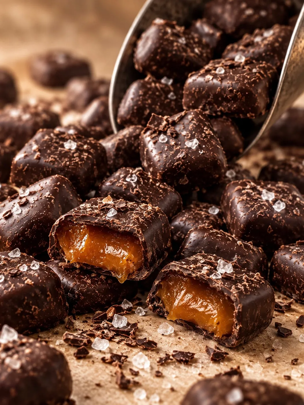 Bulk Bites Chocolate Sea Salt Caramels 2LB - 5LB