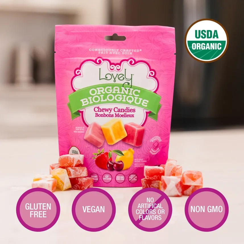 Bulk Organic Chewy Candies - 10lb, Gluten Free Candy, No Dyes