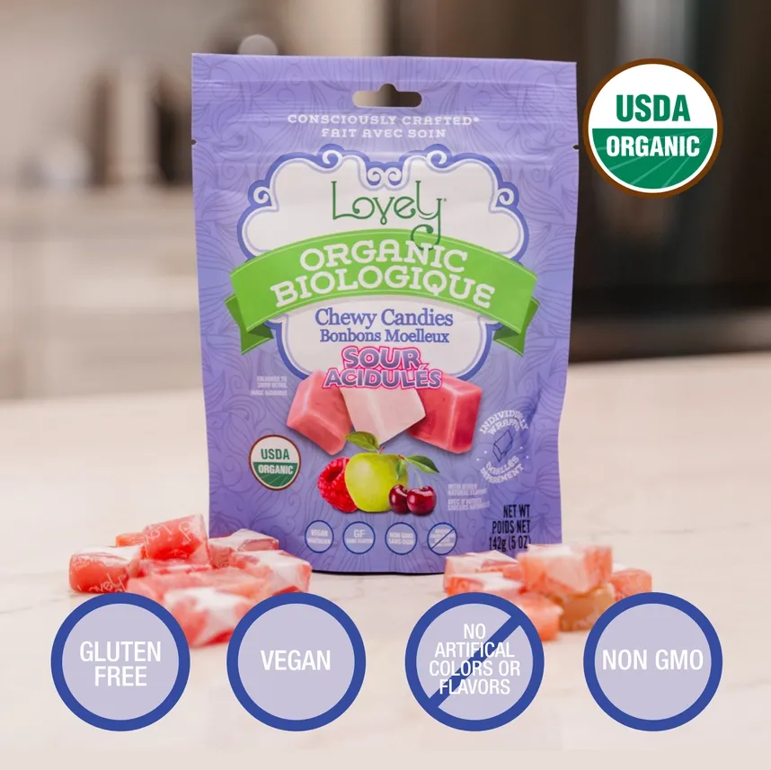 Bulk Organic Sour Chewy Candies - 10lb, Gluten Free Candy