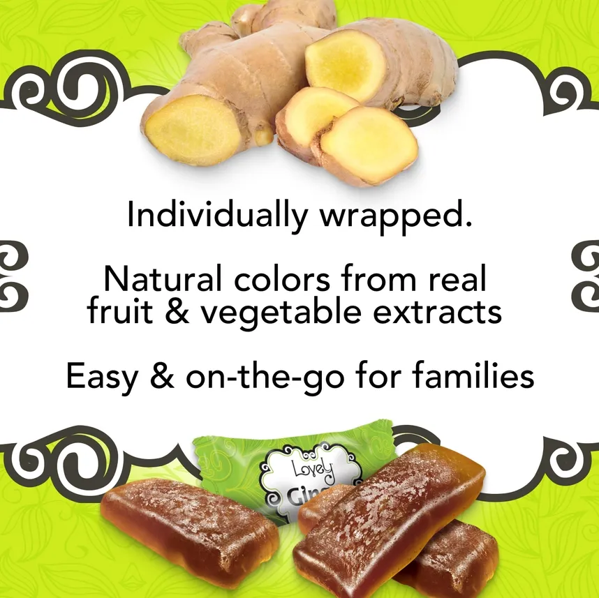 Bulk Original Ginger Chews Candy - 10lb, Gluten Free, Vegan