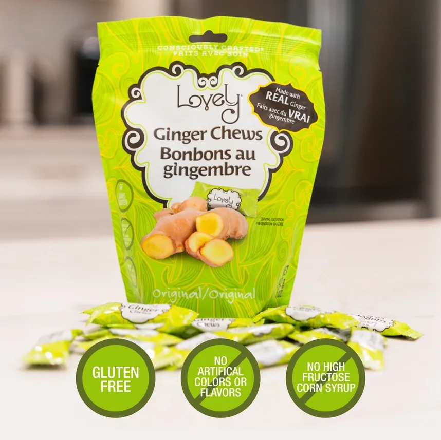 Bulk Original Ginger Chews Candy - 10lb, Gluten Free, Vegan
