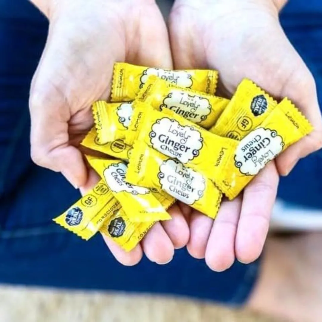 Lemon Ginger Chews Candy - Gluten Free, Vegan, Non-Gmo(5oz)