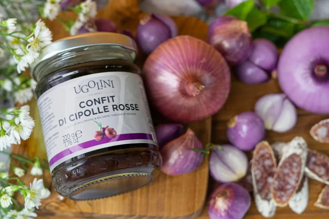 Ugolini Gourmet Red Onion Confit with Balsamic Vinegar of Modena PGI – Gluten Free, 220 g