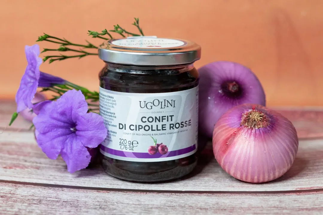 Ugolini Gourmet Red Onion Confit with Balsamic Vinegar of Modena PGI – Gluten Free, 220 g