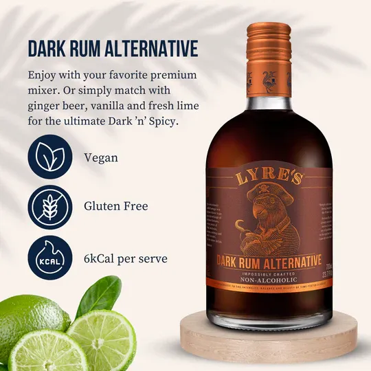 Lyre's Non-Alcoholic Dark Rum Alternative Case of 6