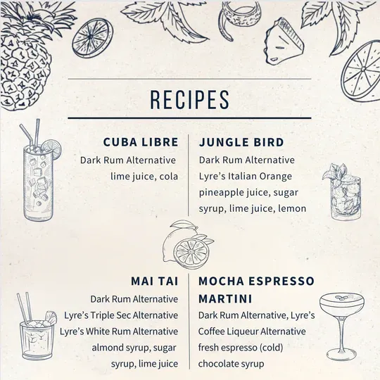 Lyre's Non-Alcoholic Dark Rum Alternative Case of 6
