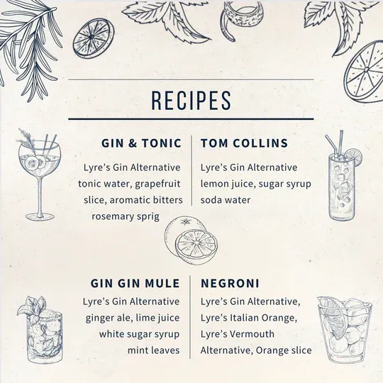  Lyre's Non-Alcoholic Gin Alternative Case of 6