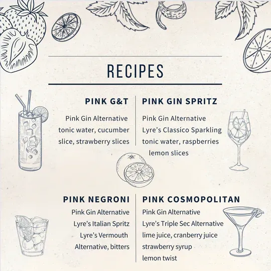 Lyre's Non-Alcoholic Pink Gin Alternative Case of 6