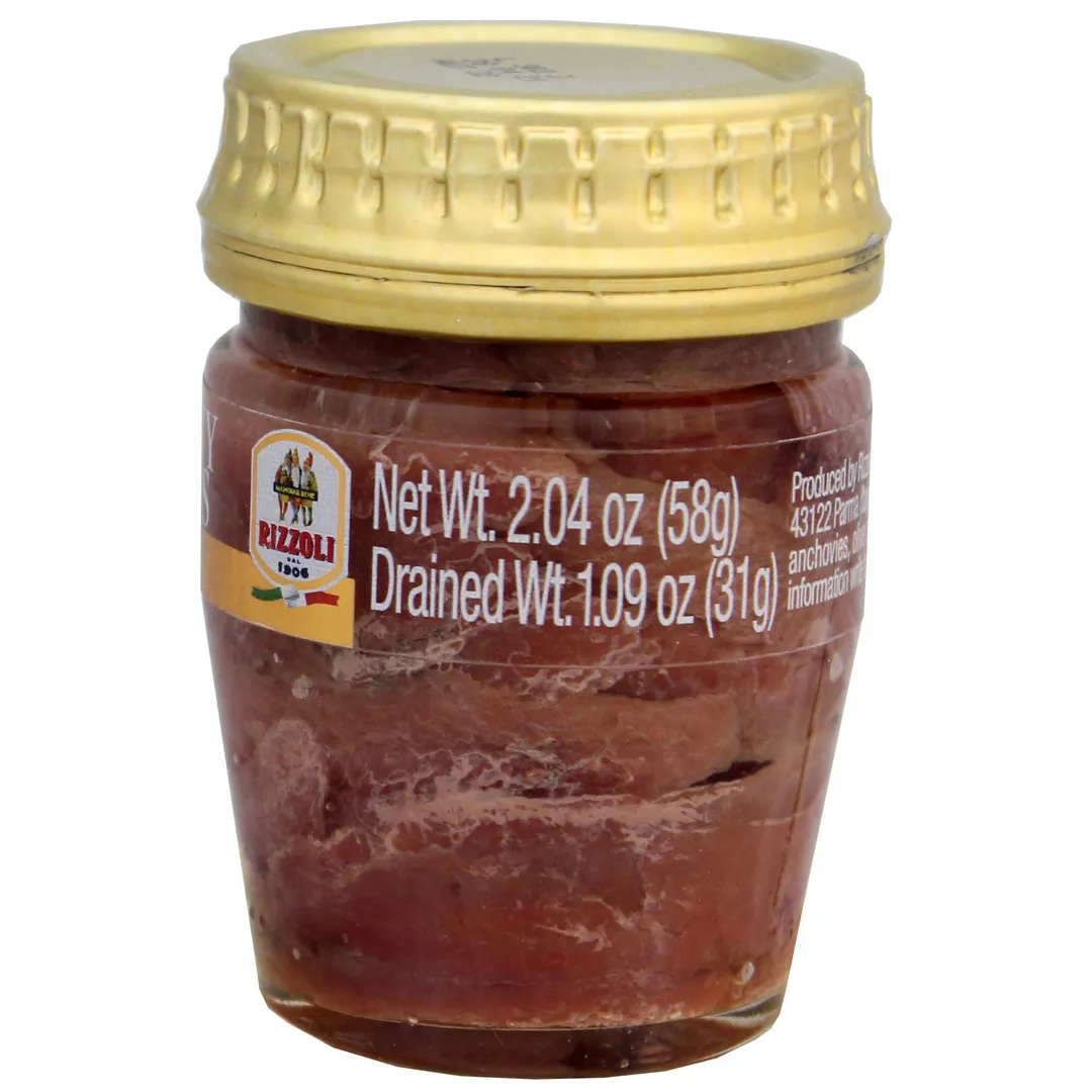 Anchovy Fillets in Olive Oil - glass jar - 2.04oz (58gm)