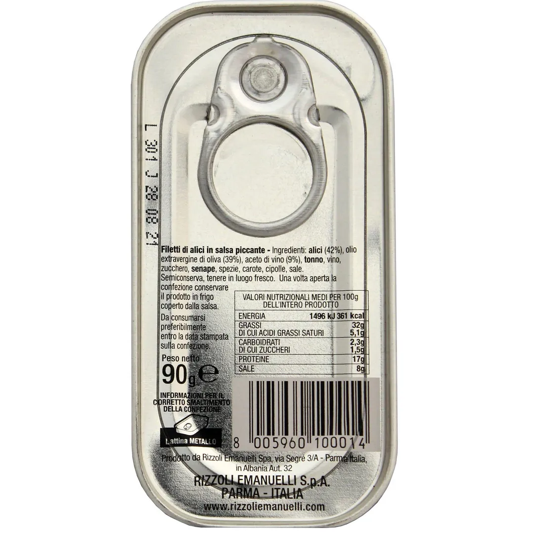 Anchovy Fillets in Spicy Sauce - tin - 3.17oz (90gm)