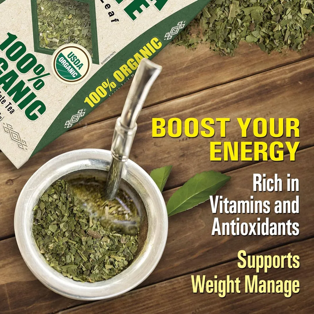 Pure Leaf 100% Organic Yerba Mate (USDA NOP Certified) 14.1oz (400g) - Case of 10