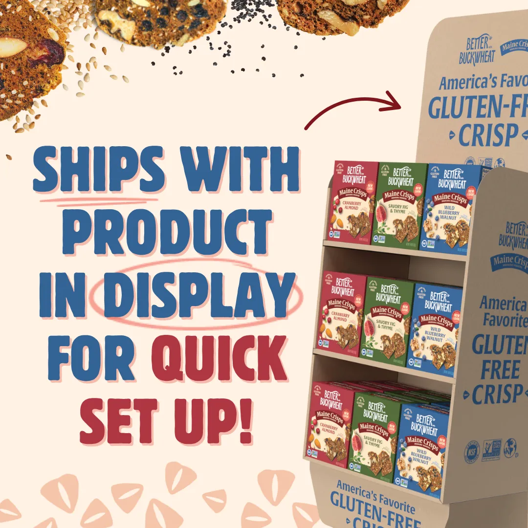 Retail Display + Gluten Free Crisps | 36 pack | Crackers