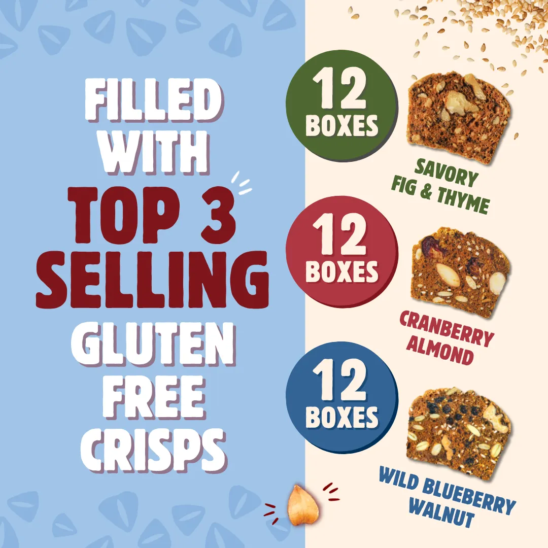 Retail Display + Gluten Free Crisps | 36 pack | Crackers