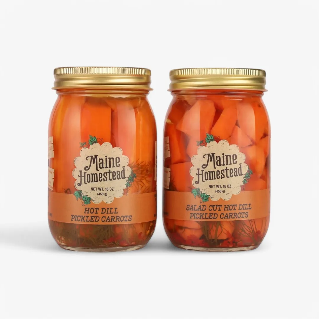 Hot Dill Pickled Carrots, Salad Cut