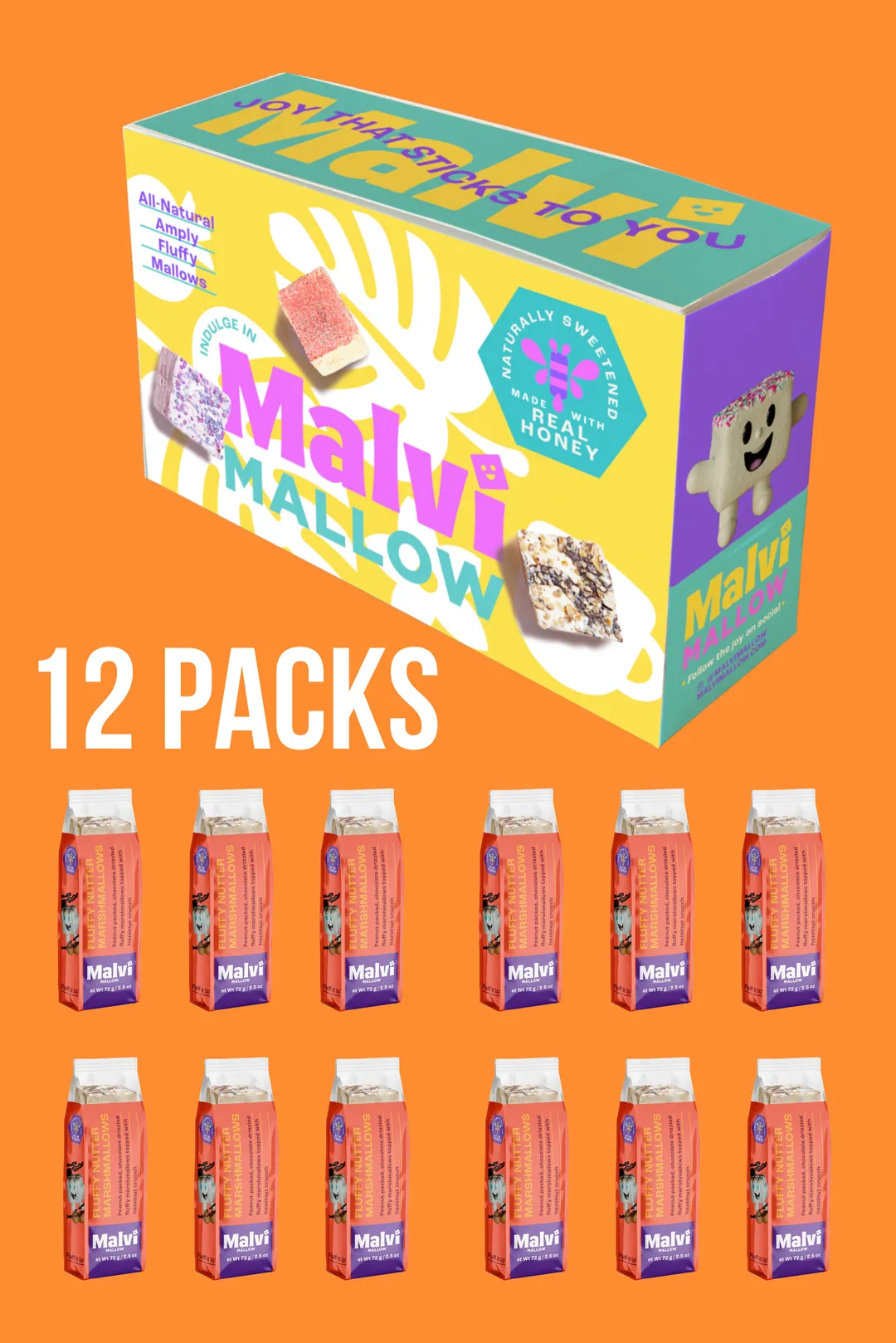Fluffy Nutter 4-Pack Marshmallows, Case of 12 Packs