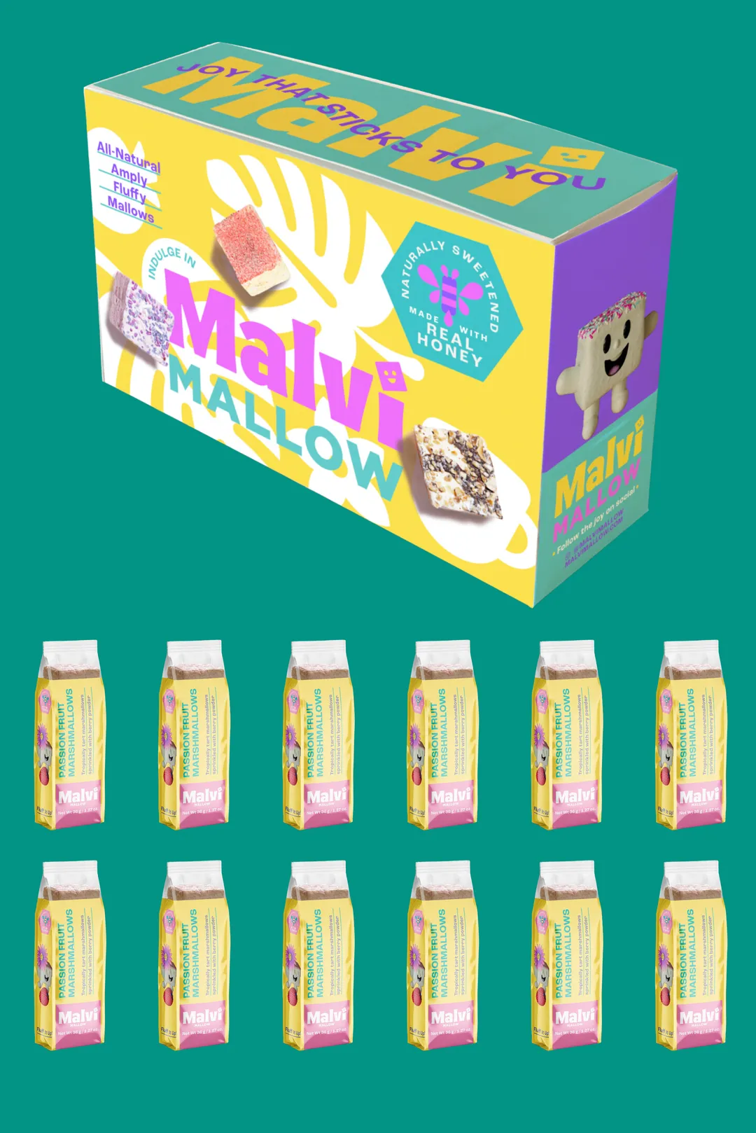 Passion Fruit 4-Pack Marshmallows, Case of 12 Packs