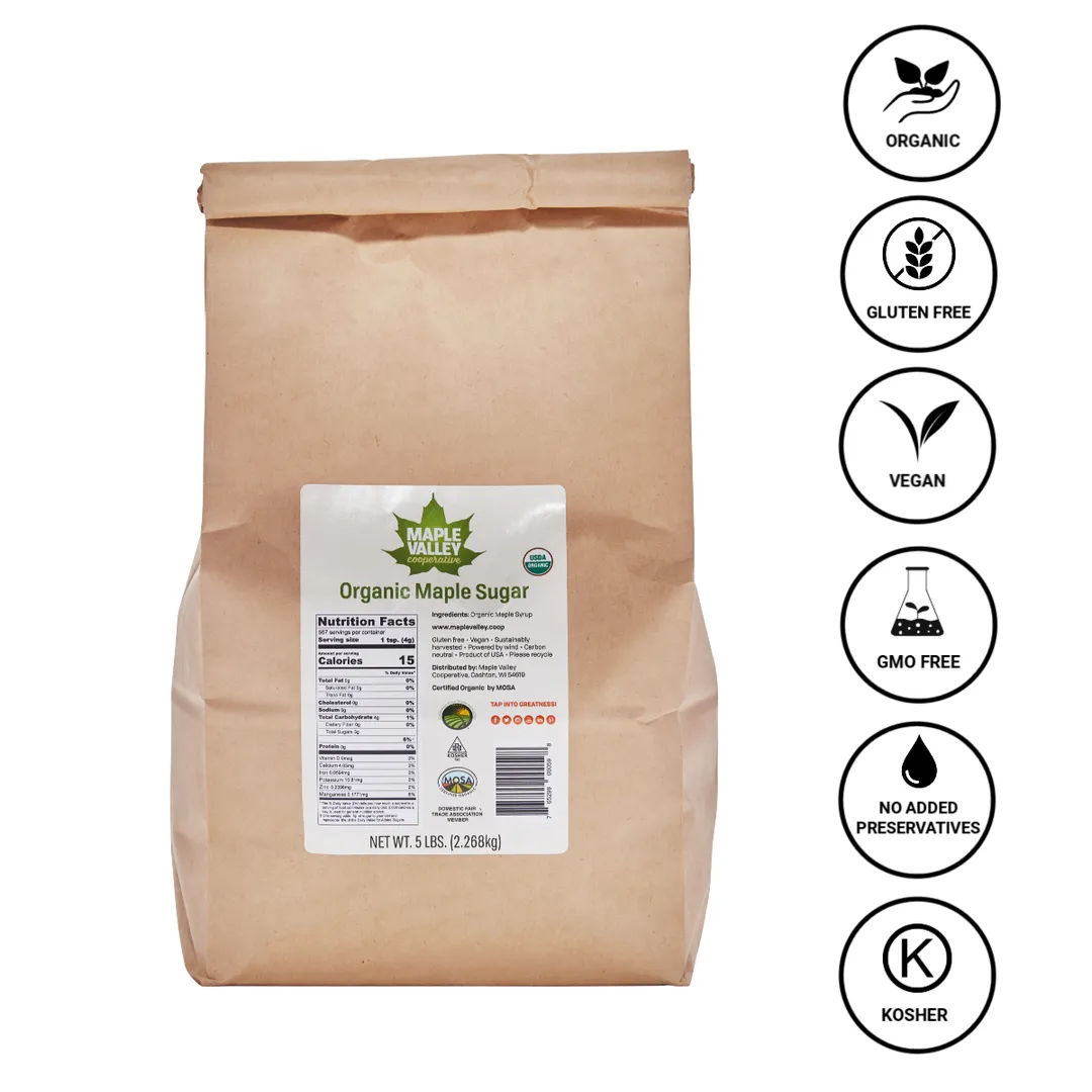 Maple Sugar Organic 5lb Bulk