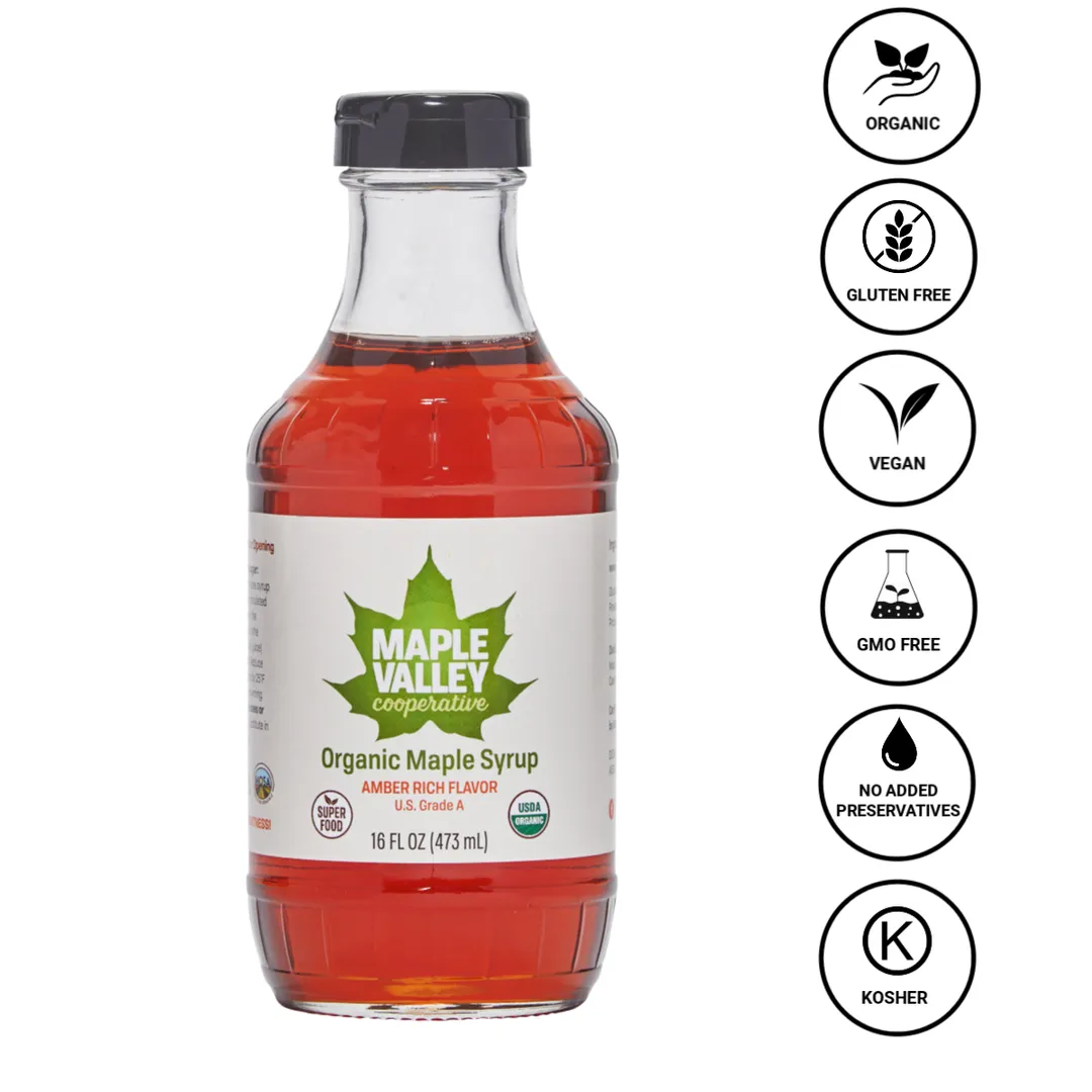 Maple Syrup Organic Amber & Rich 16 oz. Glass Decanter