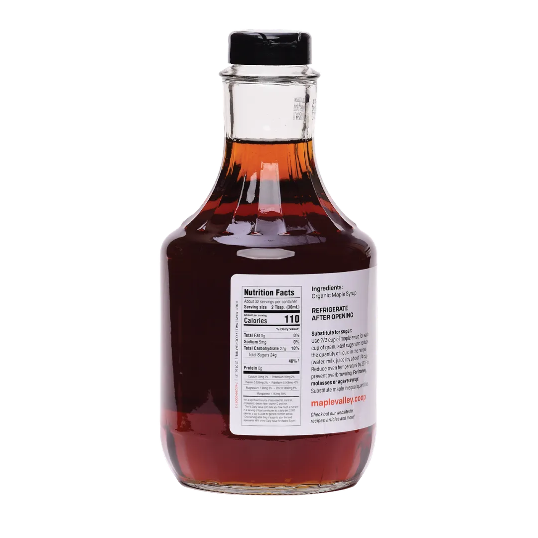 Maple Syrup Organic Amber & Rich 32 oz. Glass Decanter