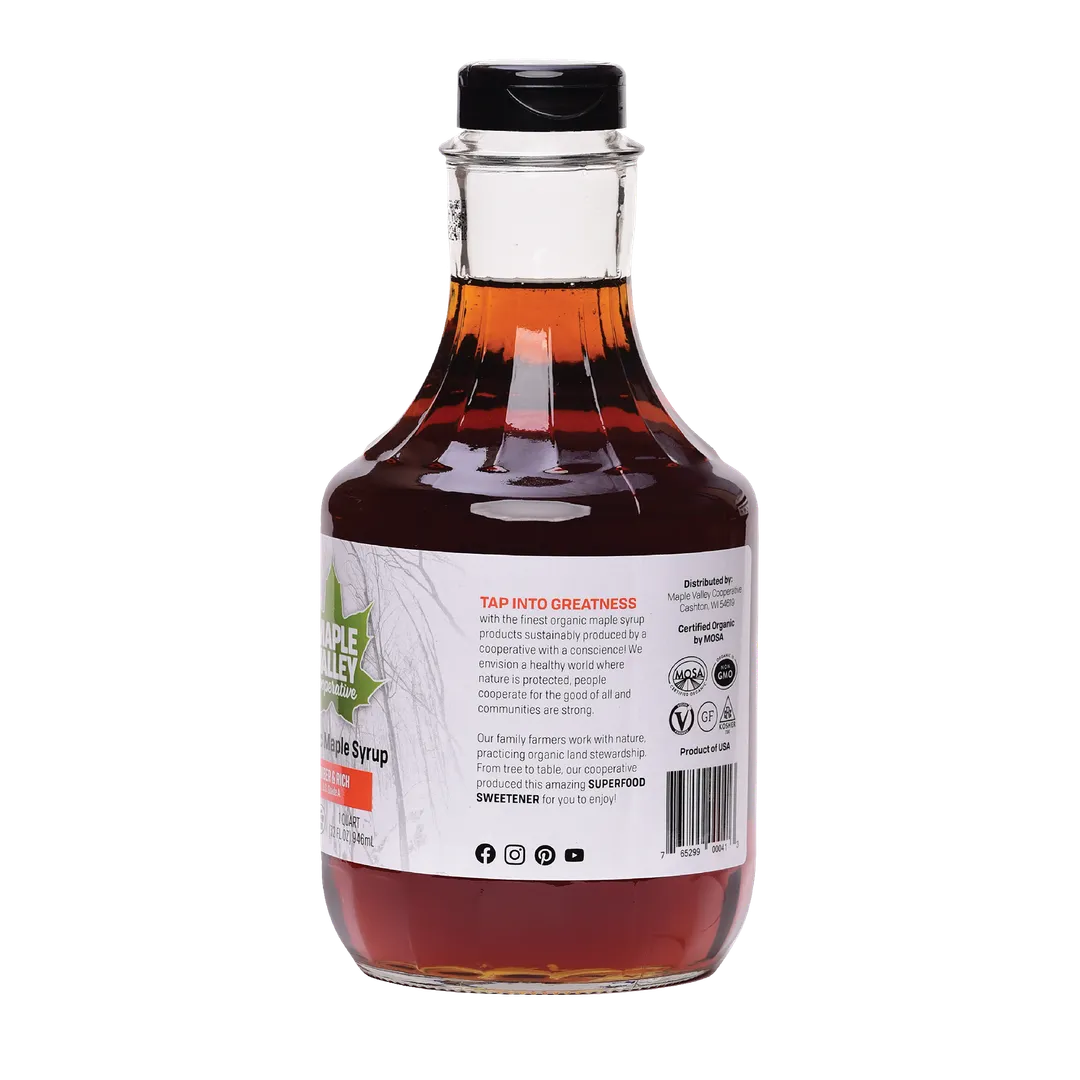 Maple Syrup Organic Amber & Rich 32 oz. Glass Decanter