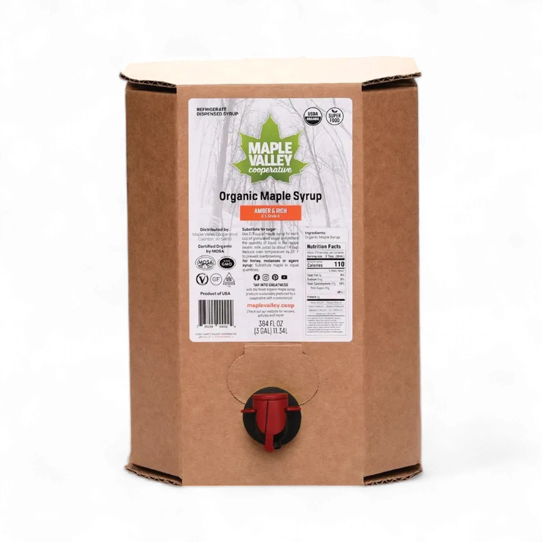 Maple Syrup Organic Amber & Rich 3 Gallon Bag in Box