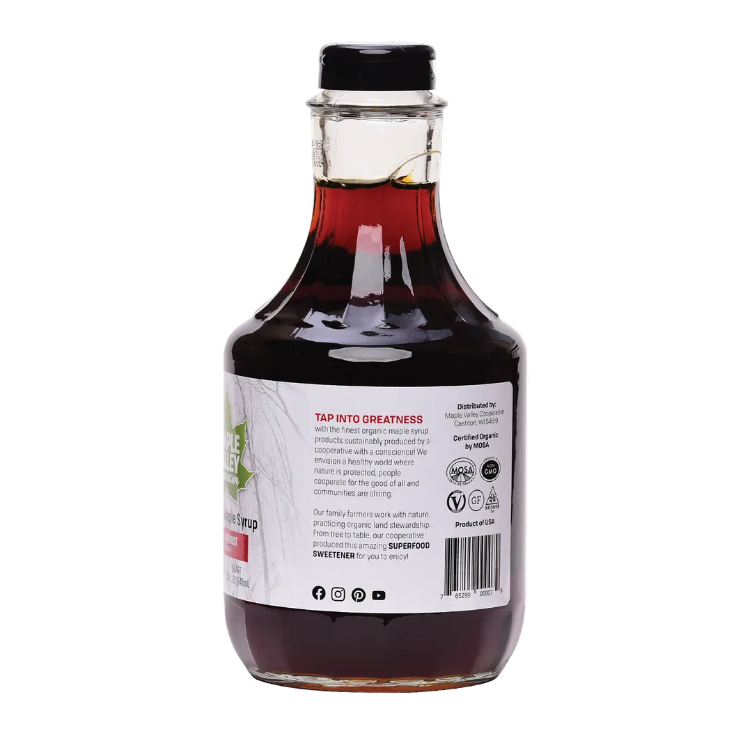 Maple Syrup Organic Dark & Robust 32 oz. Glass Decanter