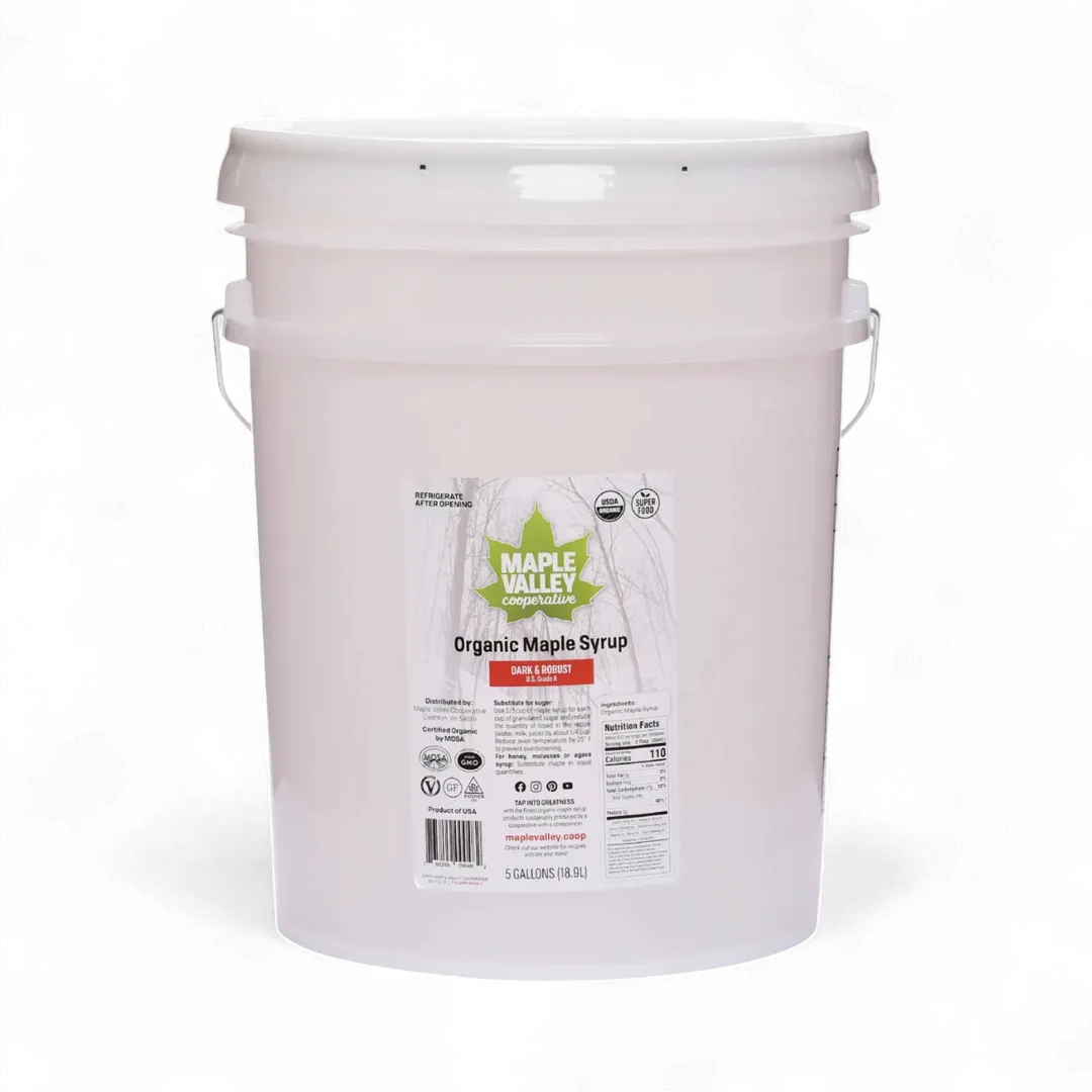 Maple Syrup Organic Dark & Robust 5 Gallon Pail