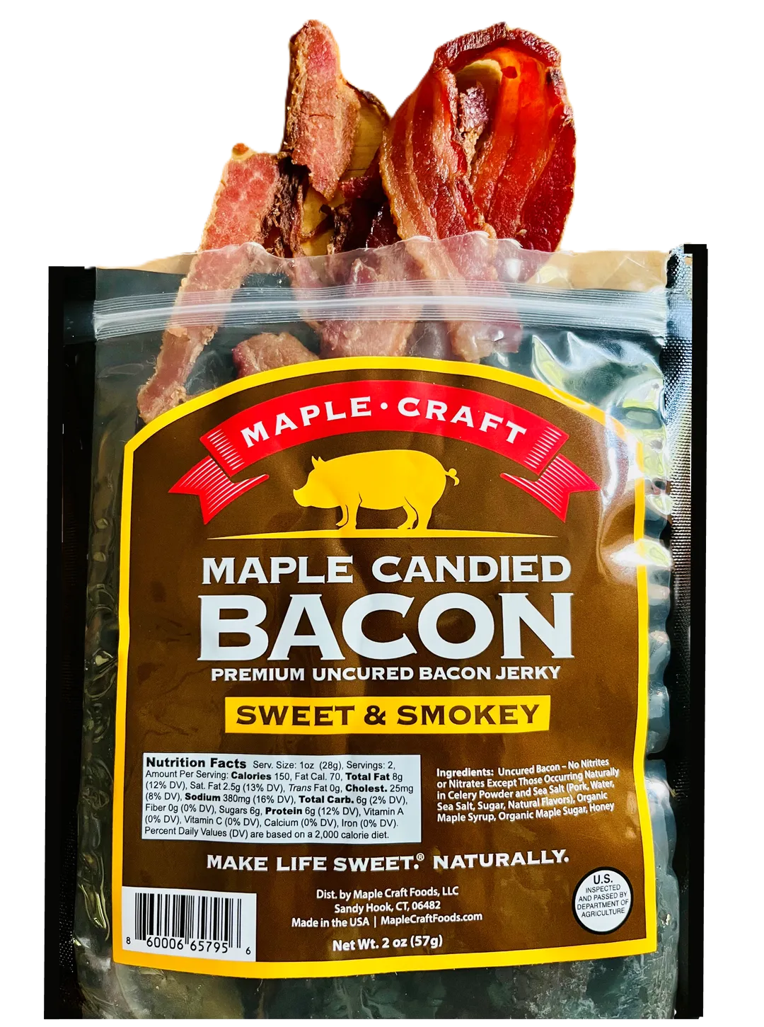 Maple Candied Bacon Jerky, Sweet & Smokey