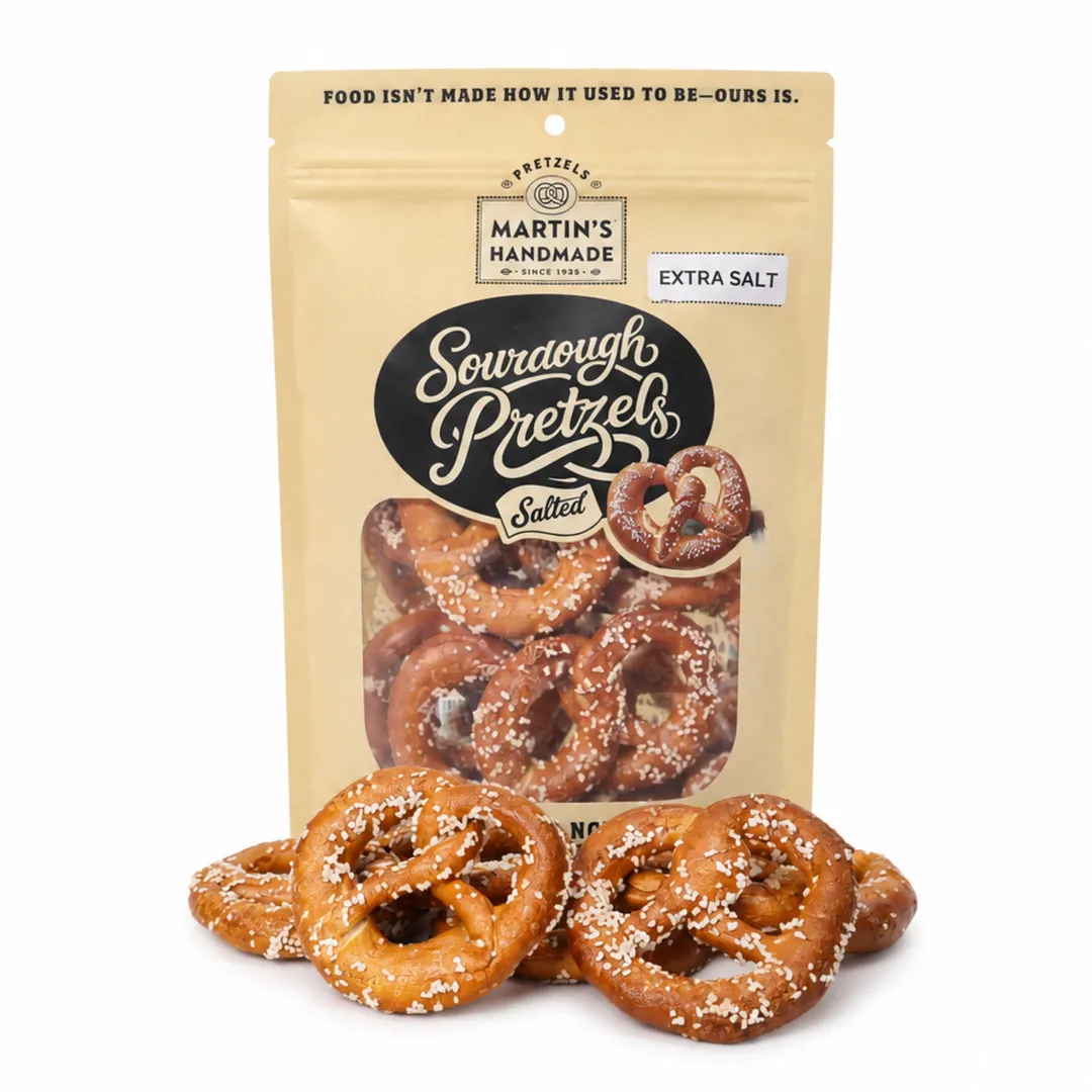 Handmade Sourdough Pretzels, Extra Salt – 10/8oz bags