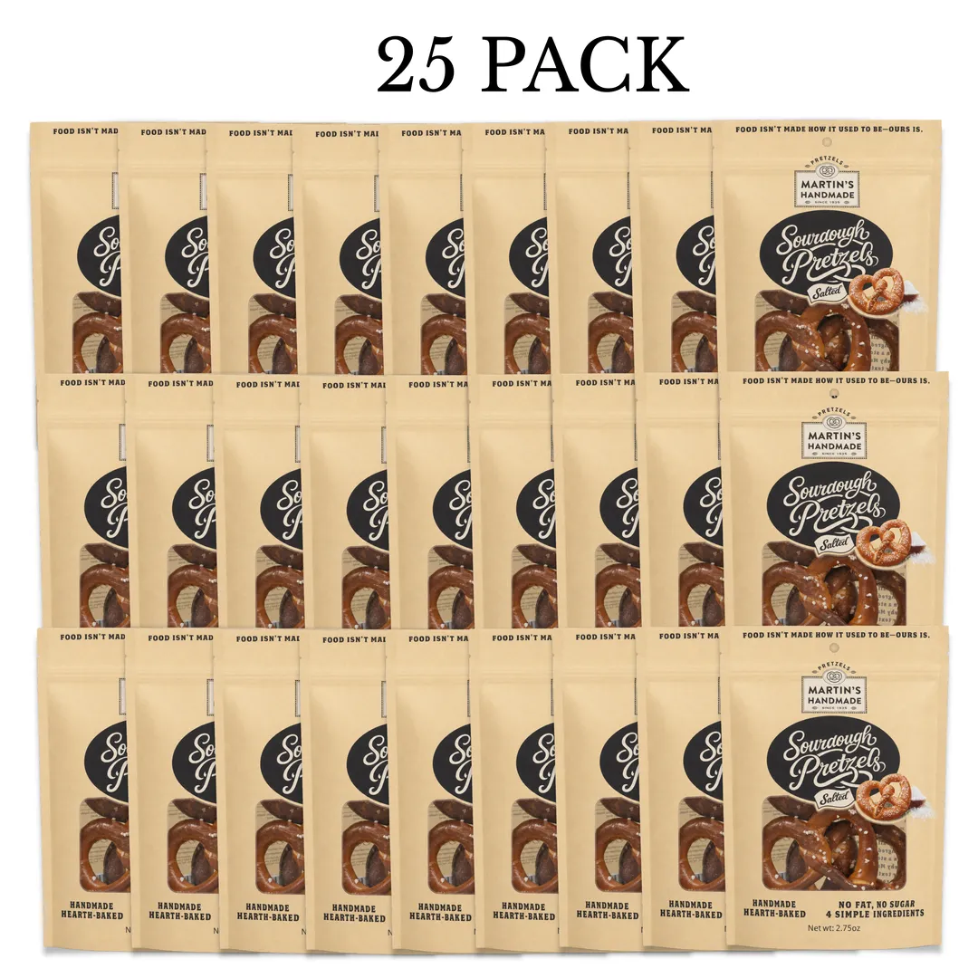 Handmade Sourdough Pretzels, Salted - 25, 4pk bags