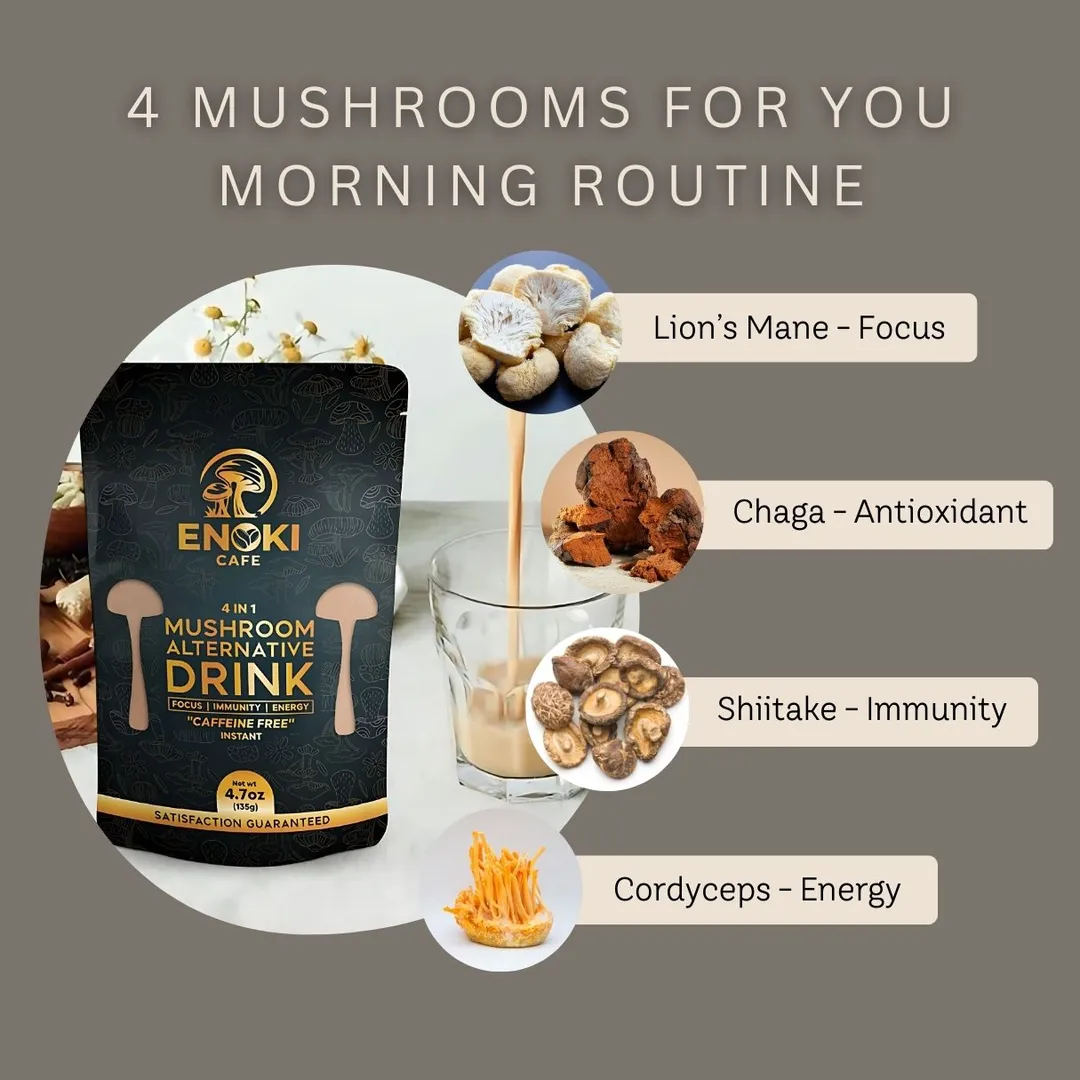 4 in 1 Mushroom Alternative Drink | Caffeine Free (16oz)