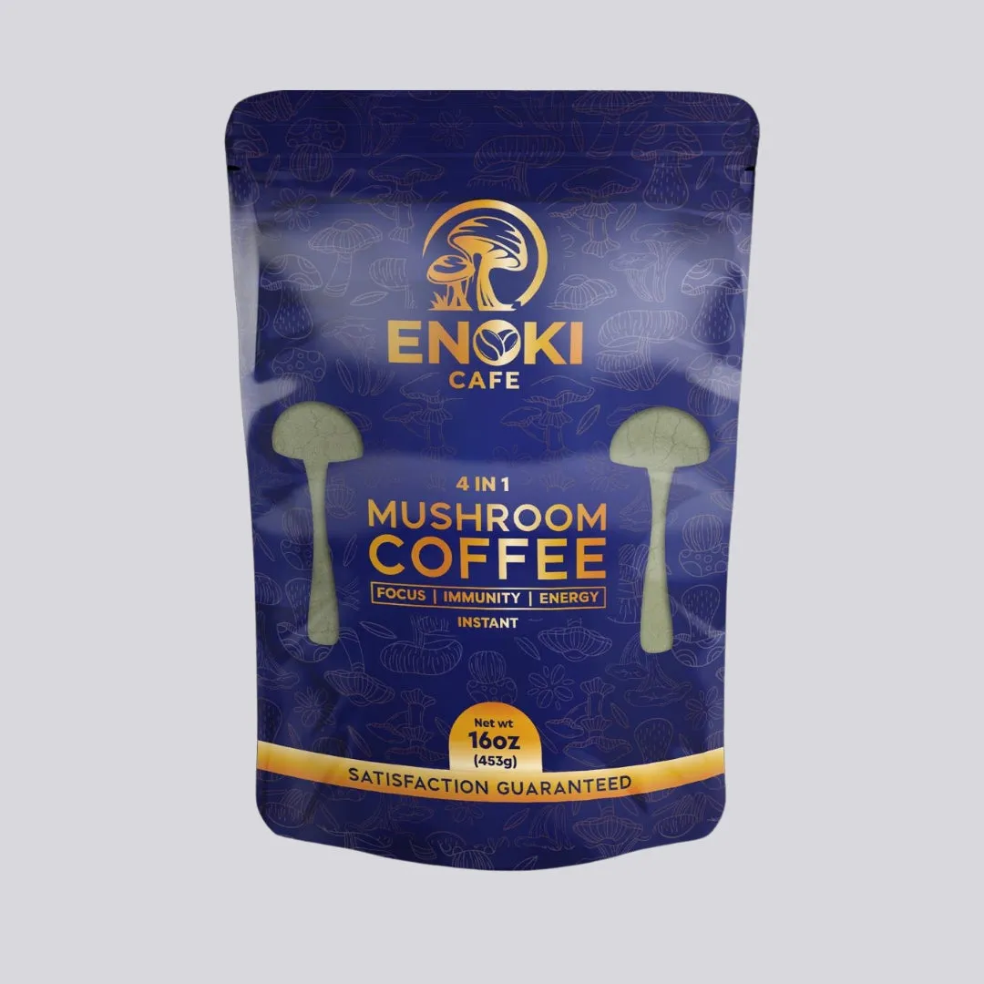 4 in 1 Mushroom Coffee | Low Caffeine (16oz)