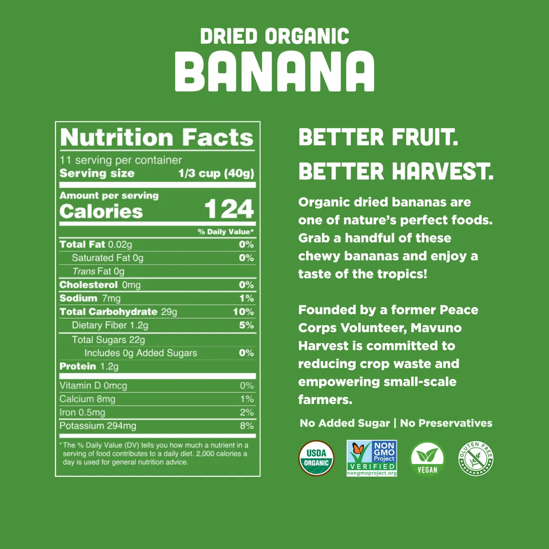 Organic Dried Banana - 1 lb