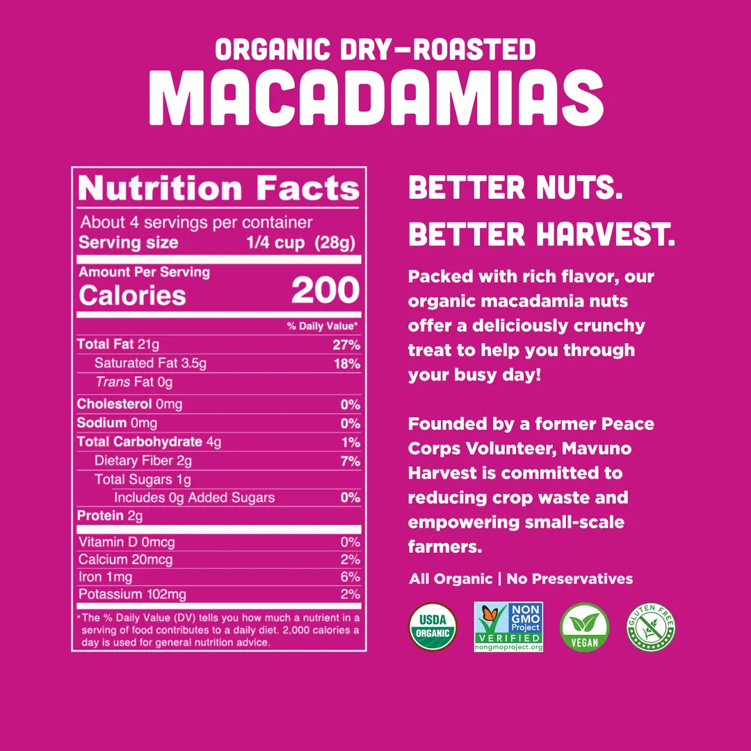 Organic Dry Roasted Macadamias - 4 oz