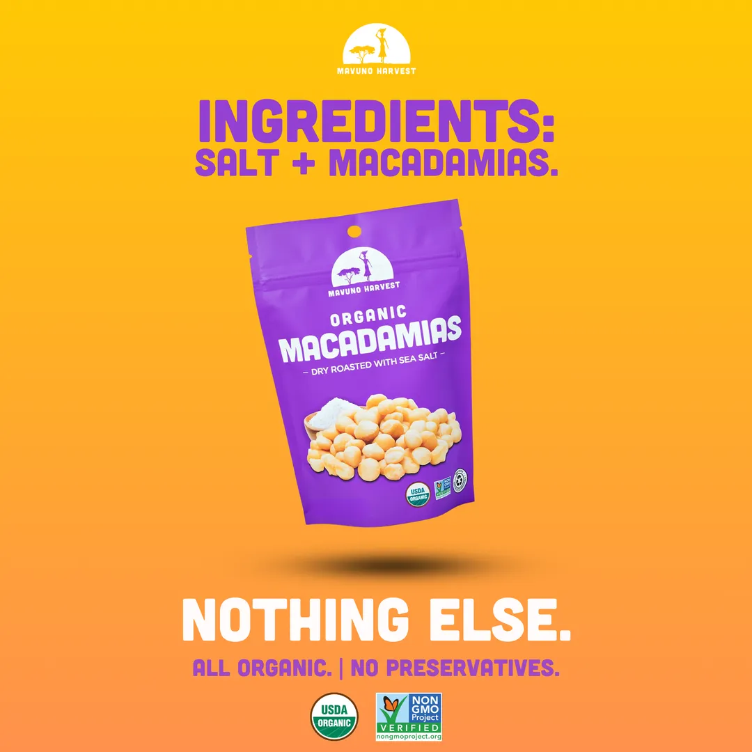 Organic Dry Roasted Macadamias with Sea Salt - 1 lb