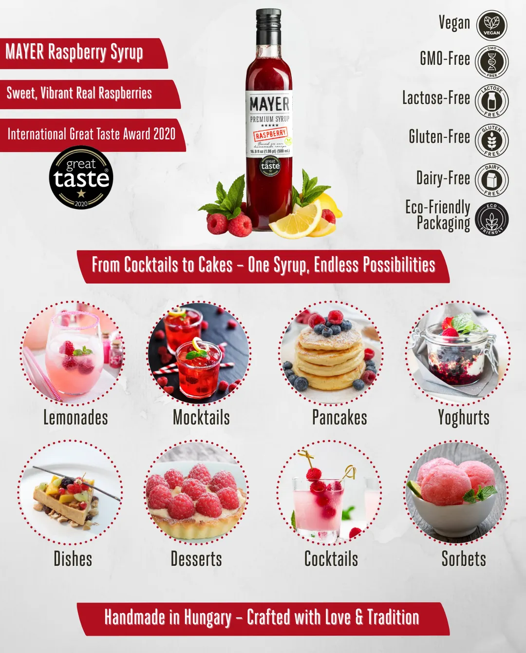 Mayer Premium Hungarian Raspberry Syrup – International Award-Winner