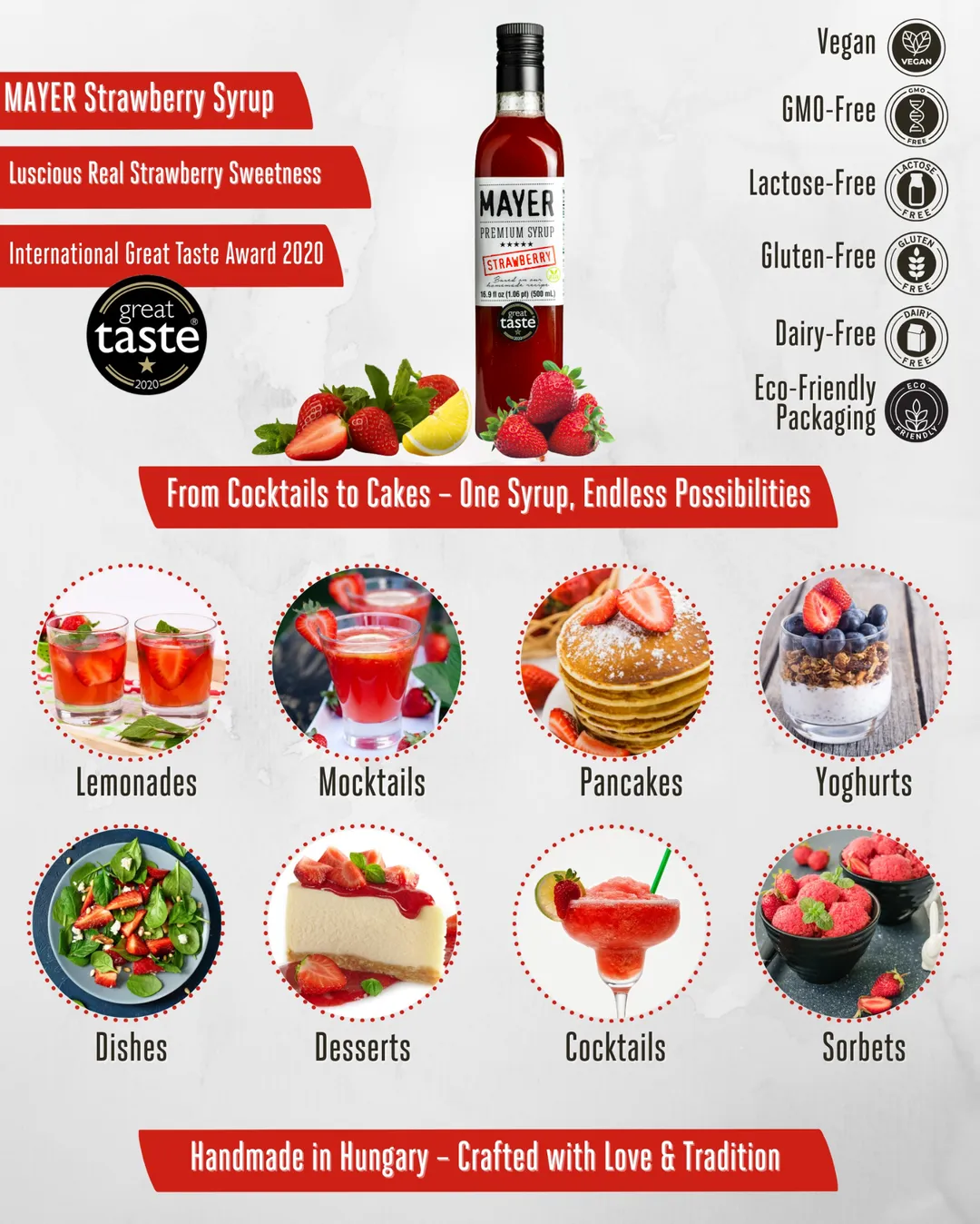 Mayer Premium Strawberry syrup - Award-Winner (500 ml)