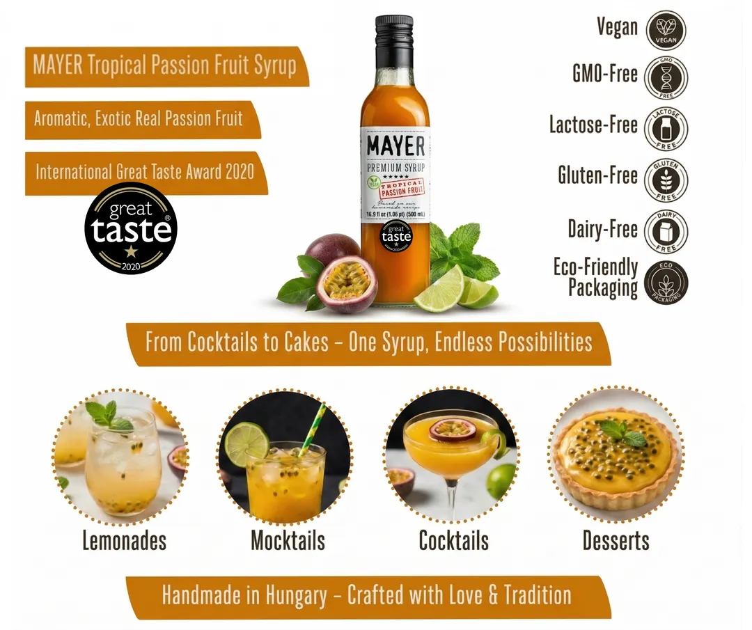 Mayer Premium Tropical Passion Fruit Syrup