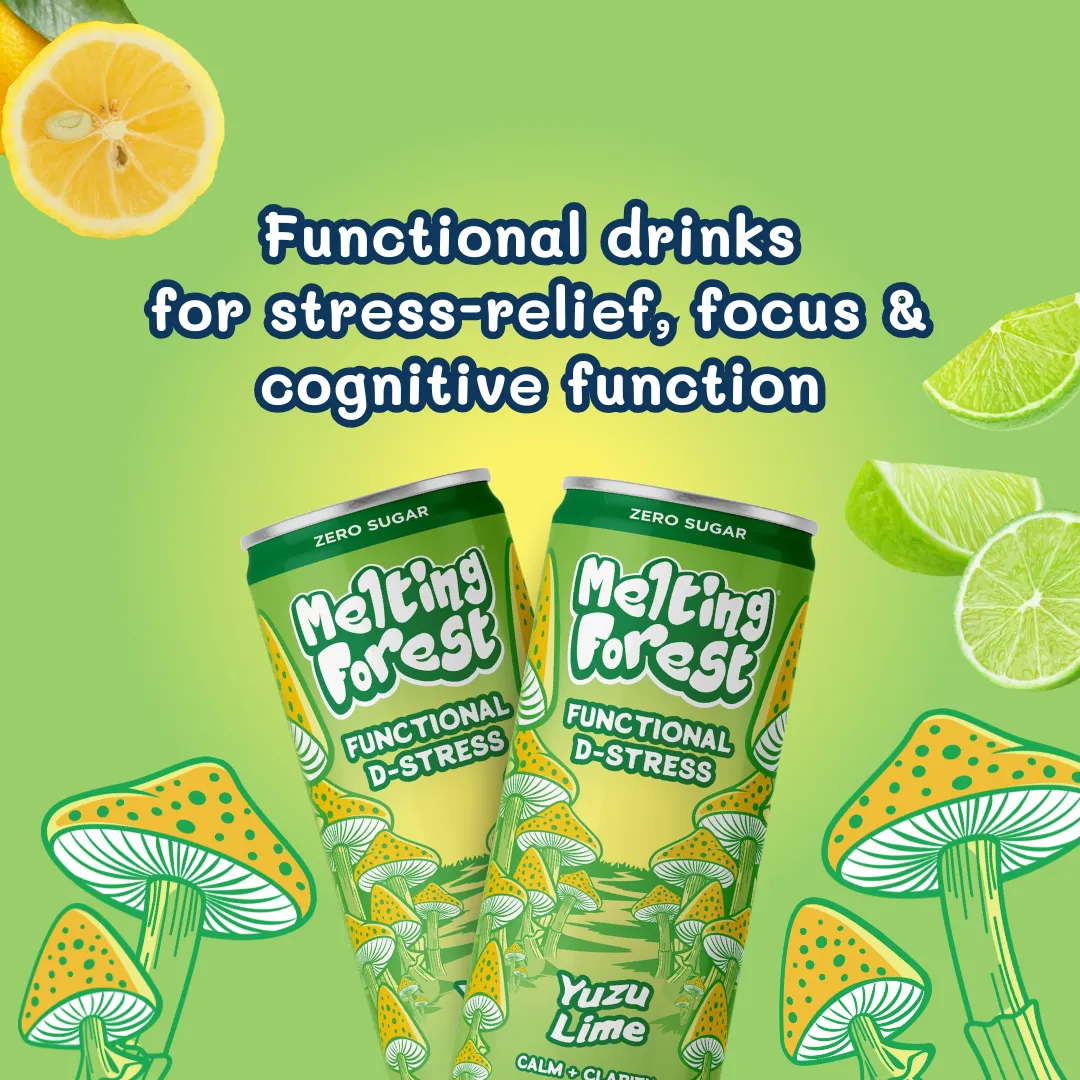 Melting Forest D-Stress Sparkling Water – Yuzu Lime 