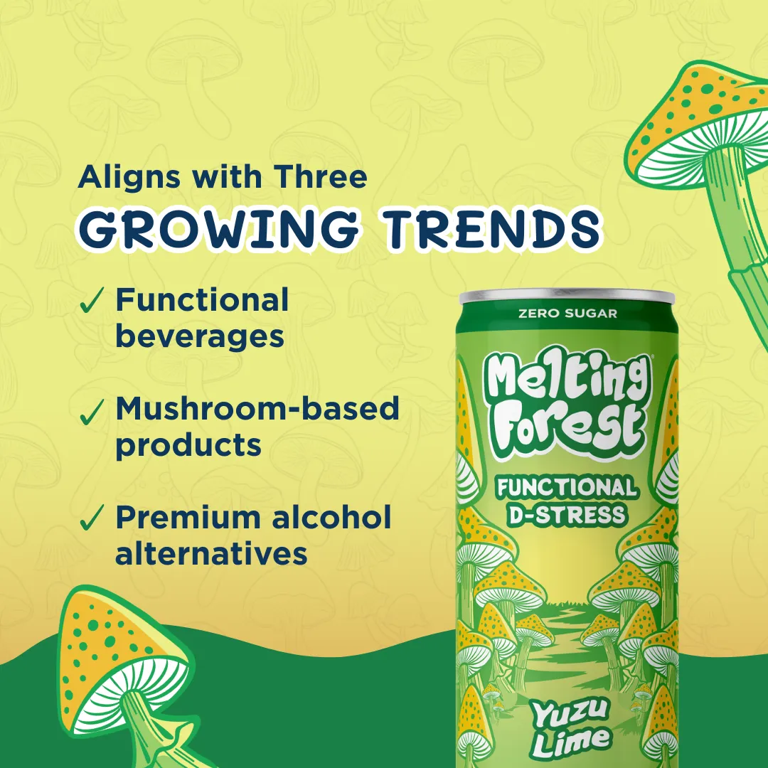 Melting Forest D-Stress Sparkling Water – Yuzu Lime 