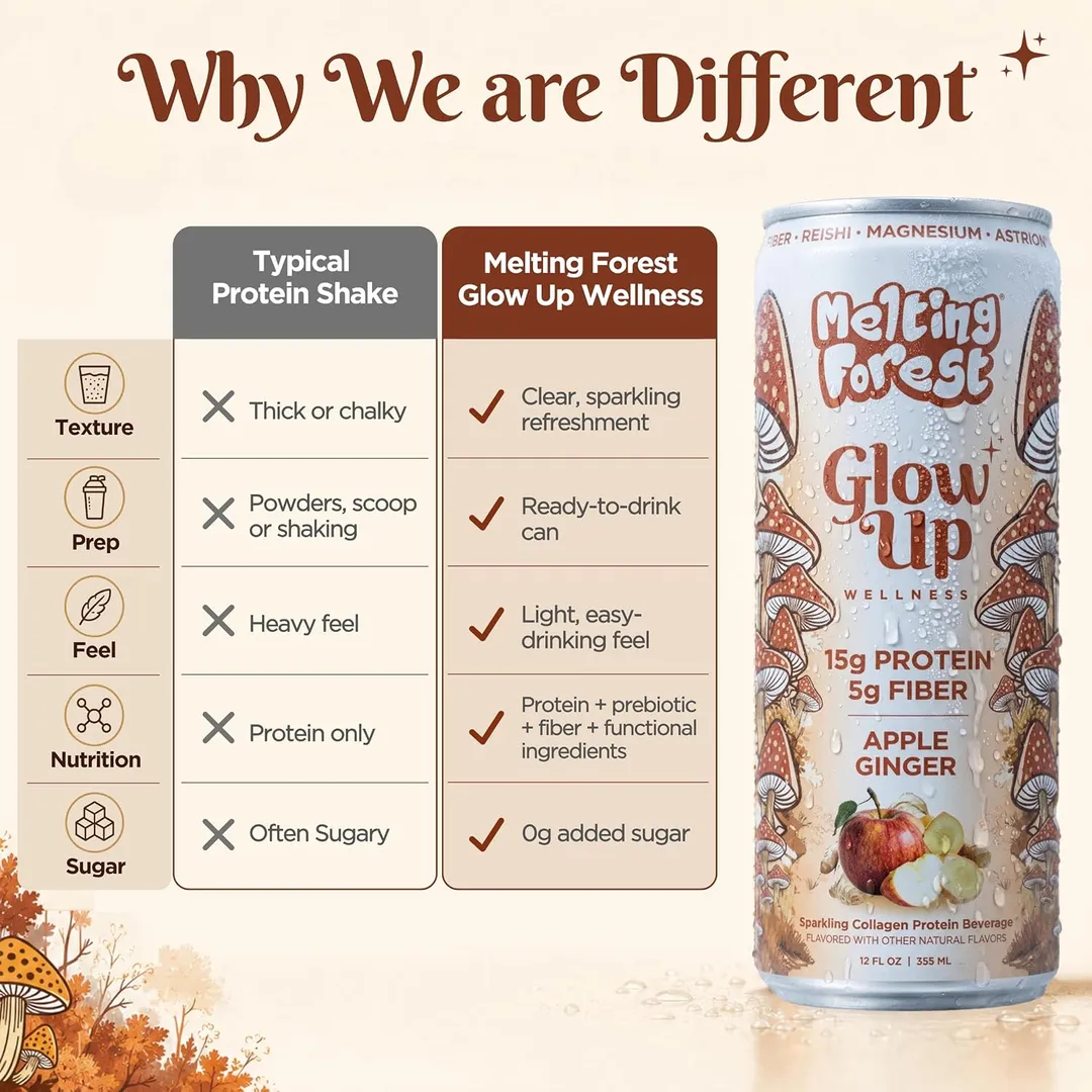 Melting Forest Glow Up Sparkling Collagen Protein – Apple Ginger
